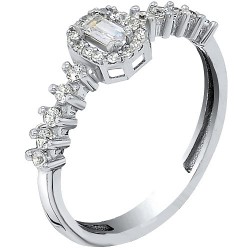 Λευκόχρυσο δαχτυλίδι Κ14 με ζιργκόν